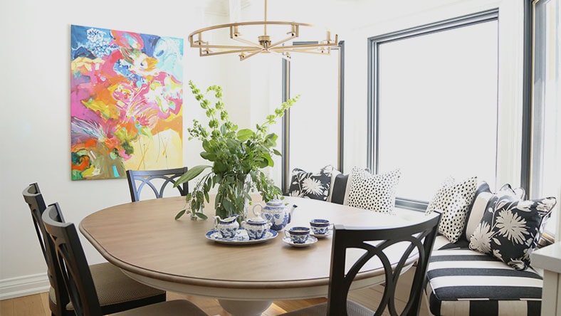 Dining area of Burnside Cottage kitchen renovation.