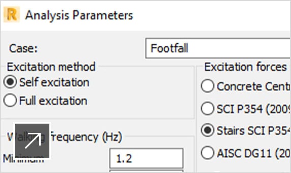 Robot Structural analysis screen showing analysis parameters, types, and results