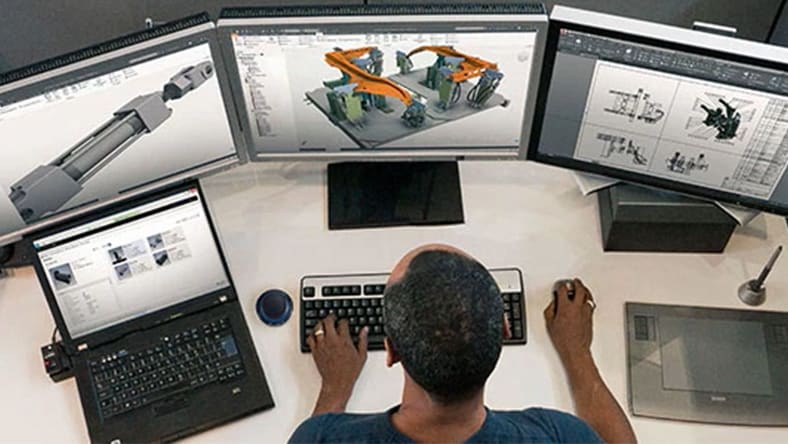 Developer working with Autodesk Inventor Professional and AutoCAD Mechanical software