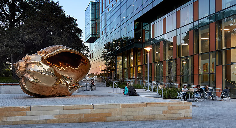 Exterior and facade of a building (at the new Dell Medical School at The University of Texas at Austin) 