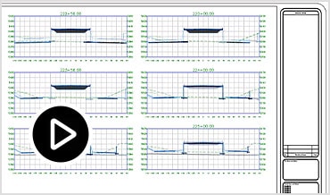 Video: Silent screencast showing tools for creating plan production sheets for a road in Civil 3D