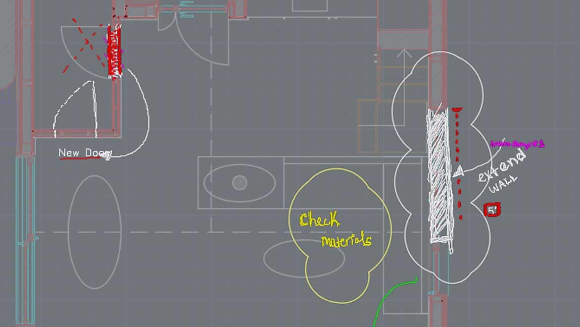 Suggestions to extend wall shown as a separate layer on a cabin model