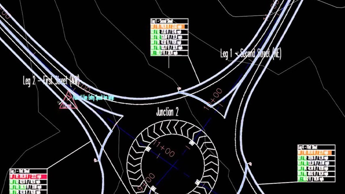 Diagram of a roundabout design